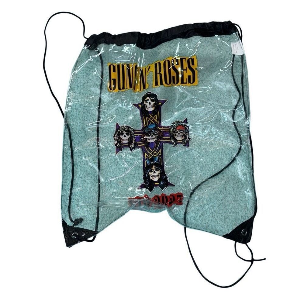 Guns and roses clear‎ drawstring bag for concerts or the beach alike